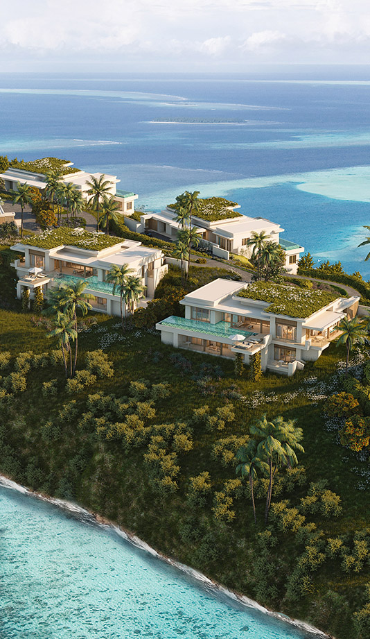 An image of the Six Senses La Sagesse as seen from the air.